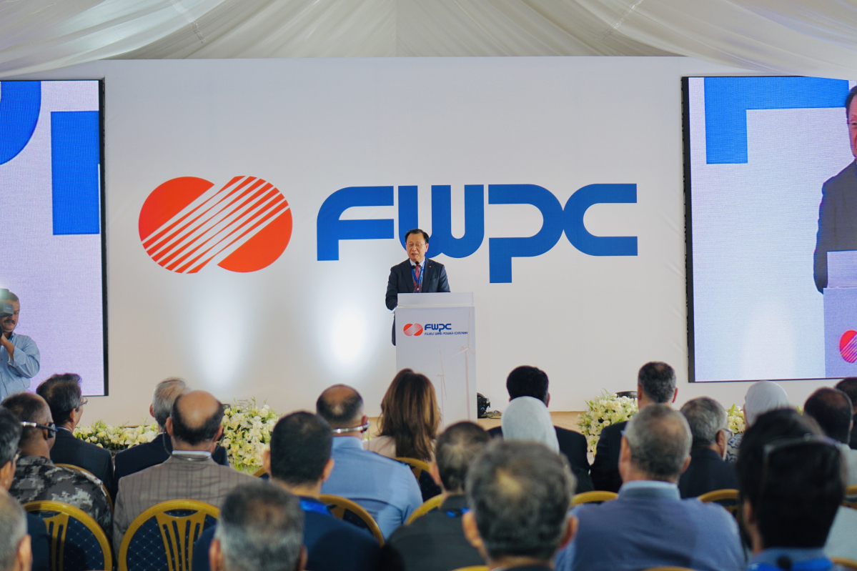 ▲15일 요르단 후세이니아시에서 열린 한국전력공사 푸제이즈 풍력발전소 준공식(사진 제공=한국전력공사)