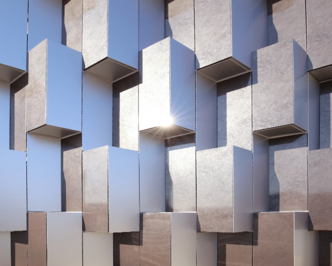 ▲’SKC에코데코필름’을 적용한 건물 외관의 예상 모습(사진제공=SKC)