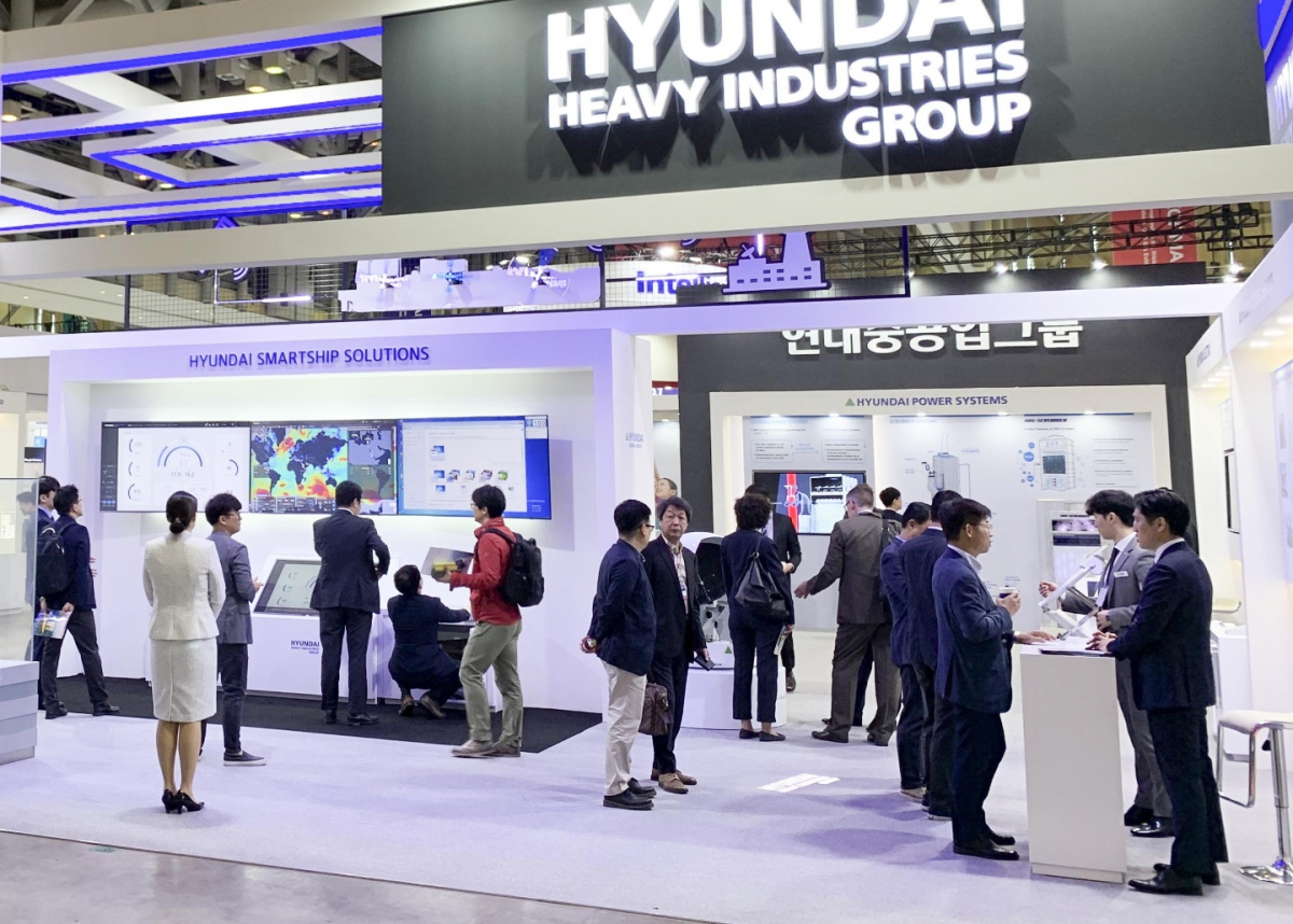 ▲코마린 행사에 마련된 현대중공업 부스.  (연합뉴스)