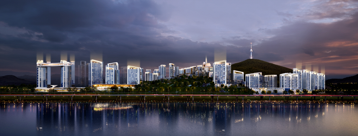 ▲한남자이더헤리티지 전체 외관 디자인 조감도.(사진제공=GS건설)