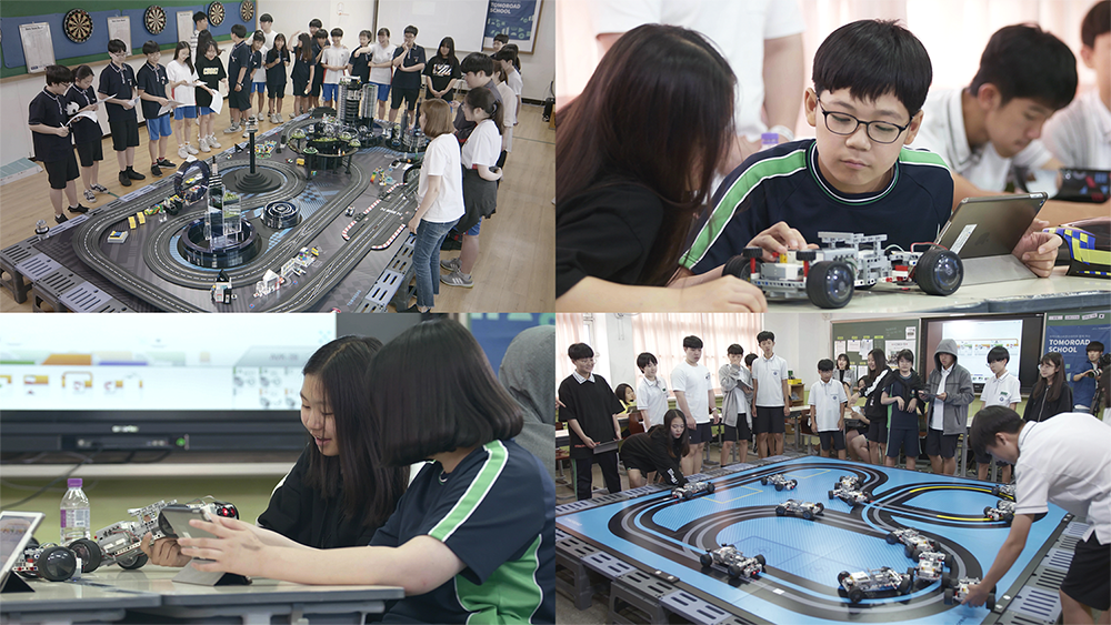 ▲아우디폭스바겐코리아의 사회공헌 활동 '투모로드 스쿨'의 수업 모습.  (사진제공=아우디폭스바겐코리아)