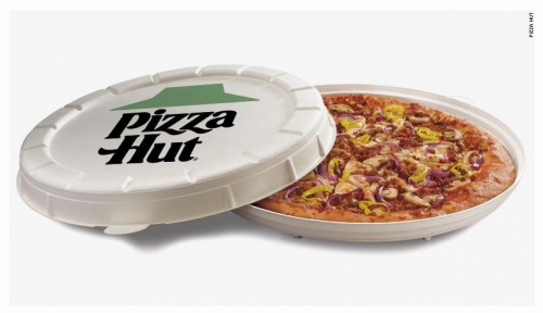 ▲미국 피자 체인업체 피자헛이 둥근 포장 박스를 선보였다. 출처 CNN
