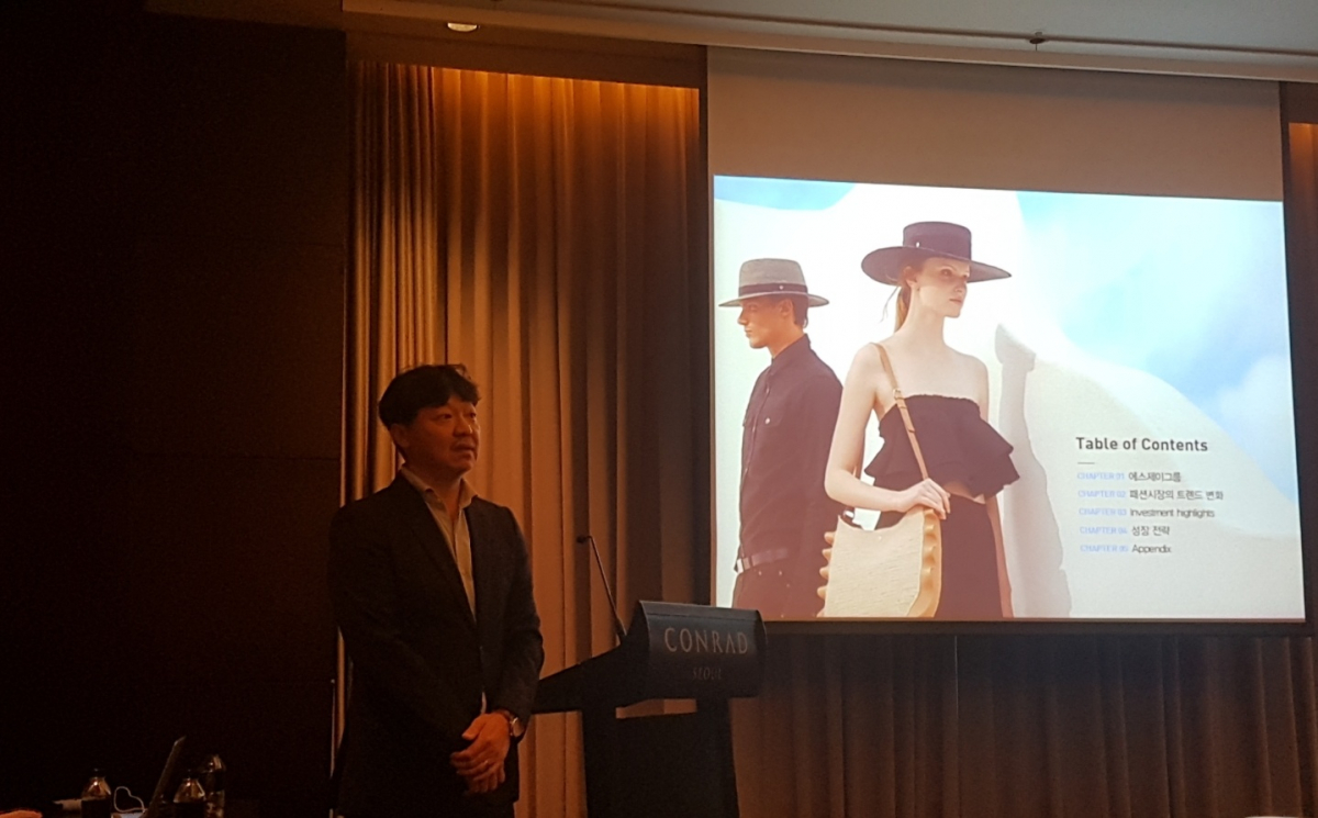 ▲25일 서울 영등포구 여의도에서 열린 기자간담회에서 이주영 SJ그룹 대표이사가 상장 계획을 말하고 있다. (노우리 기자 @we1228)