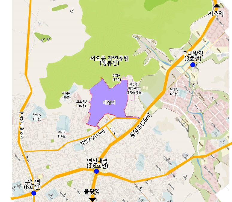 ▲갈현1구역 위치도. (자료출처=재개발·재건축 클린업시스템)
