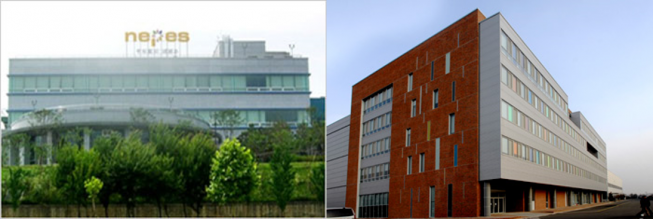 ▲(좌) 청주1 캠퍼스 사업장 (우)청주2 캠퍼스 사업장. (네패스 홈페이지 캡쳐)