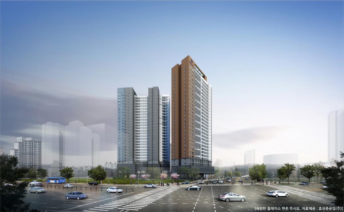 ▲‘해링턴 플레이스 만촌’ 투시도. (자료 제공=효성중공업)