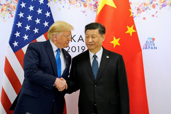 ▲지난 6월 일본 오사카에서 열린 G20 정상회의에서 만난 도널드 트럼프 미국 대통령과 시진핑 중국 국가주석. 오사카/로이터연합뉴스
