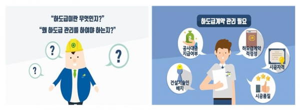 ▲하도급 관리 교육영상 화면 이미지.(자료 제공=LH)