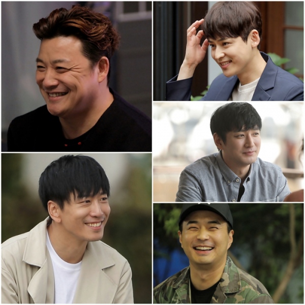 ▲'연애의 맛' 시즌3 출연자 윤정수, 박진우, 이재황, 정준, 강두(사진제공=TV조선)