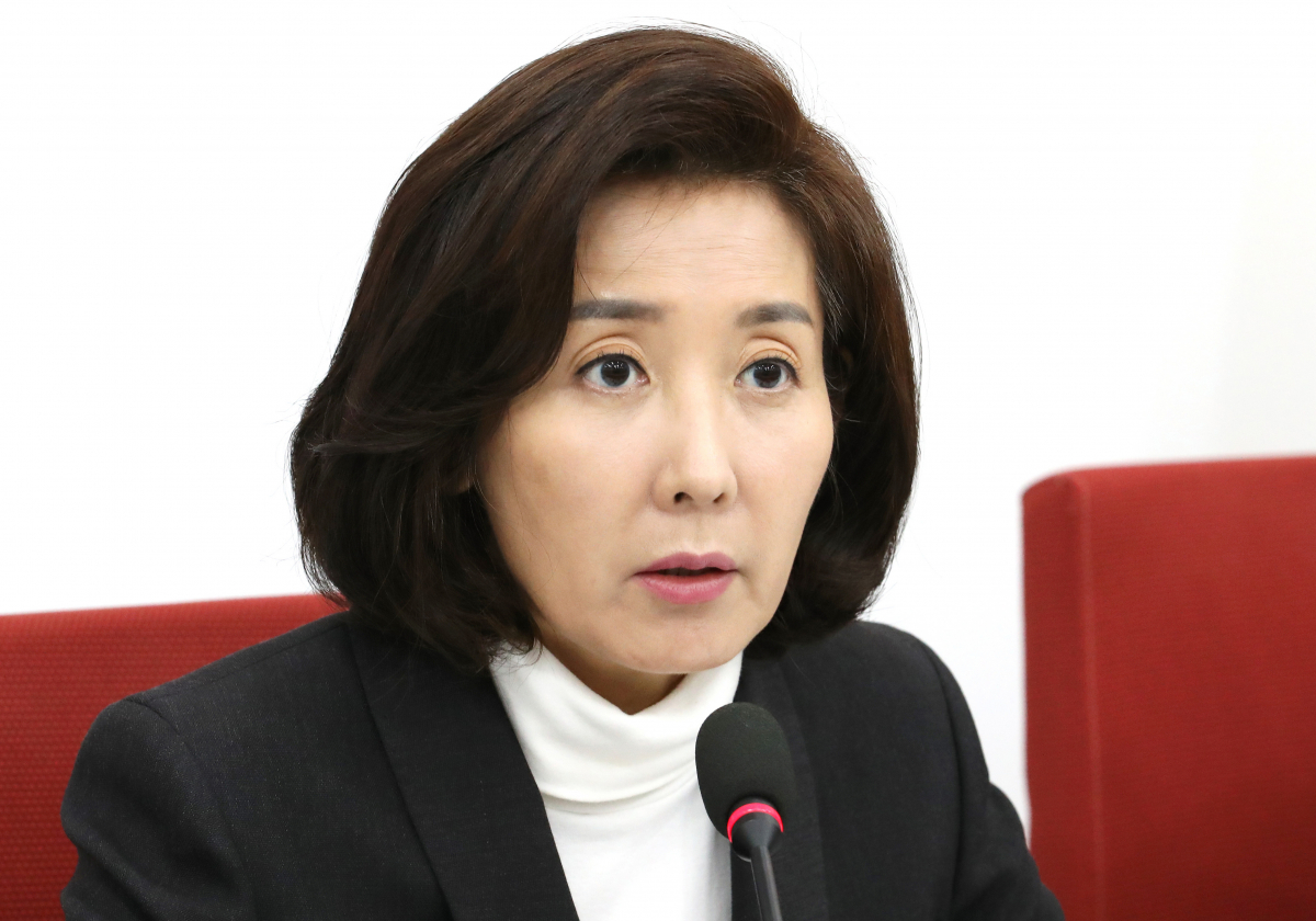 ▲자유한국당 나경원 원내대표가 10일 오후 국회에서 열린 예산정책과 관련한 기자간담회에서 발언하고 있다. (사진=연합뉴스)