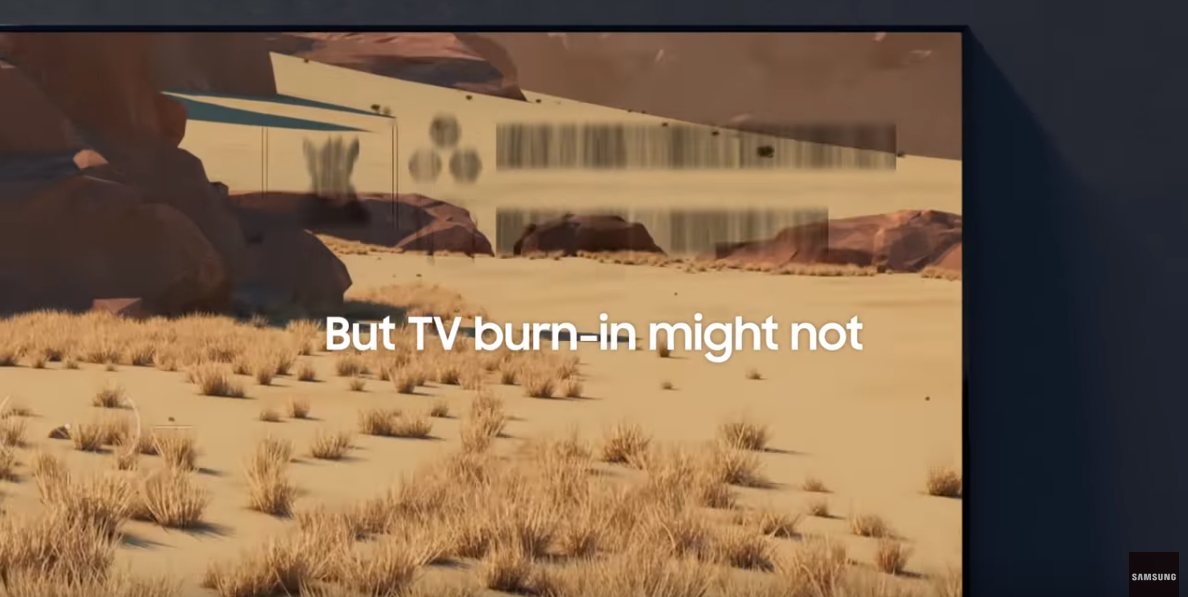 ▲삼성전자가 10일 자사의 글로벌 공식 유튜브에 공개한 영상. 영상은 올레드 TV의 번인(Burn-in) 문제를 지적했다.  (출처=삼성전자 공식 유튜브)
