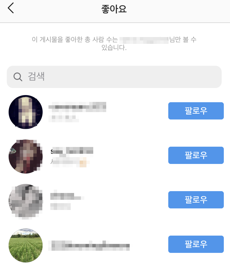 ▲다른 사람이 올린 게시물의 '좋아요' 수를 확인할 수 없다. 본인만 알 수 있다. (출처=인스타그램 캡처)