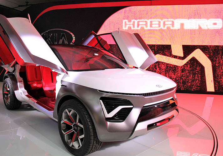 ▲기아차의 EV 크로스오버 콘셉트카 '하바니로(HabaNiro) (사진제공=기아차)