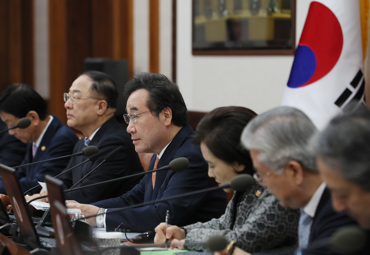 ▲이낙연 국무총리가 27일 오전 정부서울청사에서 열린 국무회의에서 발언하고 있다. ((연합뉴스))