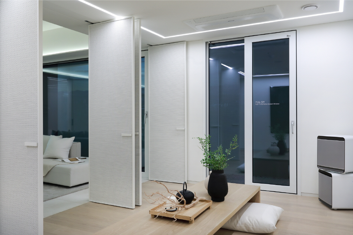 ▲삼성물산이 ‘넥스트 래미안 라이프’를 통해 공개한 알파룸과 가변형 벽체.(사진 제공=삼성물산)
