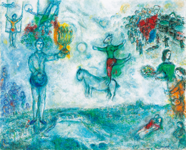 ▲마르크 샤갈, '파리의 풍경', oil and tempera on canvas, 131.5×162.3cm (사진제공=이하 서울옥션)