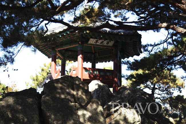 ▲부소산 낙화암 정상에 있는 백화정(서동환 동년기자)