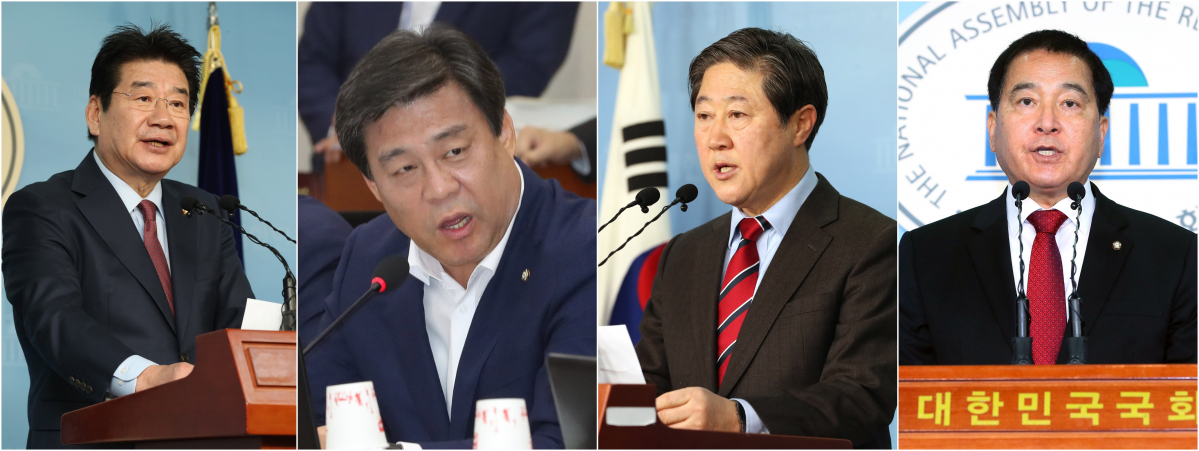 ▲왼쪽부터 강석호, 김선동, 유기준, 심재철 의원. (사진=연합뉴스)