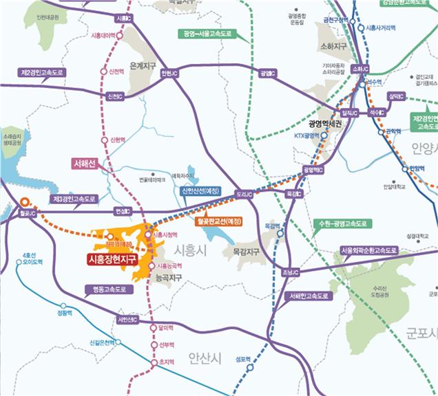 ▲경기도 시흥시 장현지구 위치도. (자료제공=한국토지주택공사)