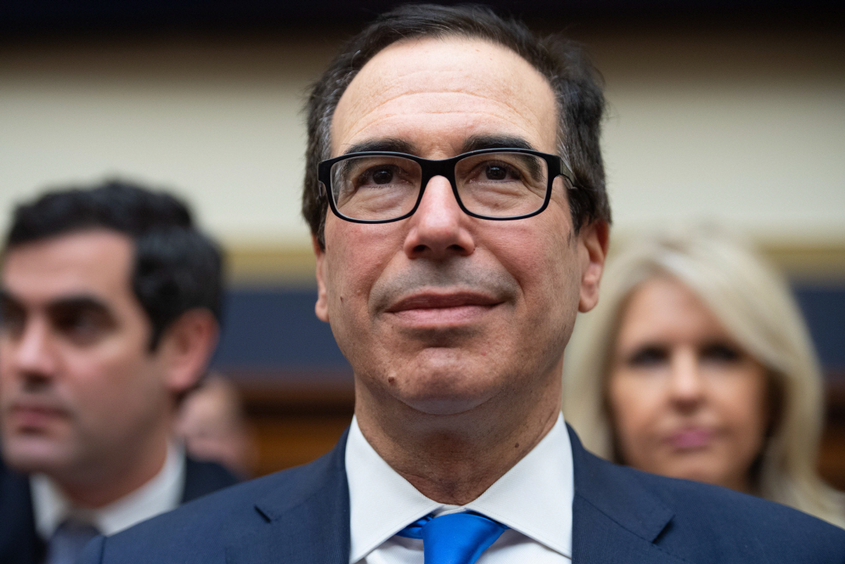 ▲스티븐 므누신 미국 재무장관. 워싱턴DC/AFP연합뉴스.