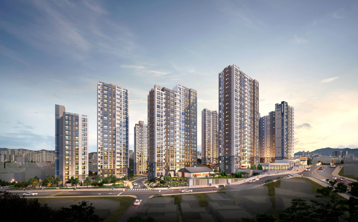 ▲'두류 파크 KCC스위첸' 아파트 투시도. (자료 제공=포애드원)