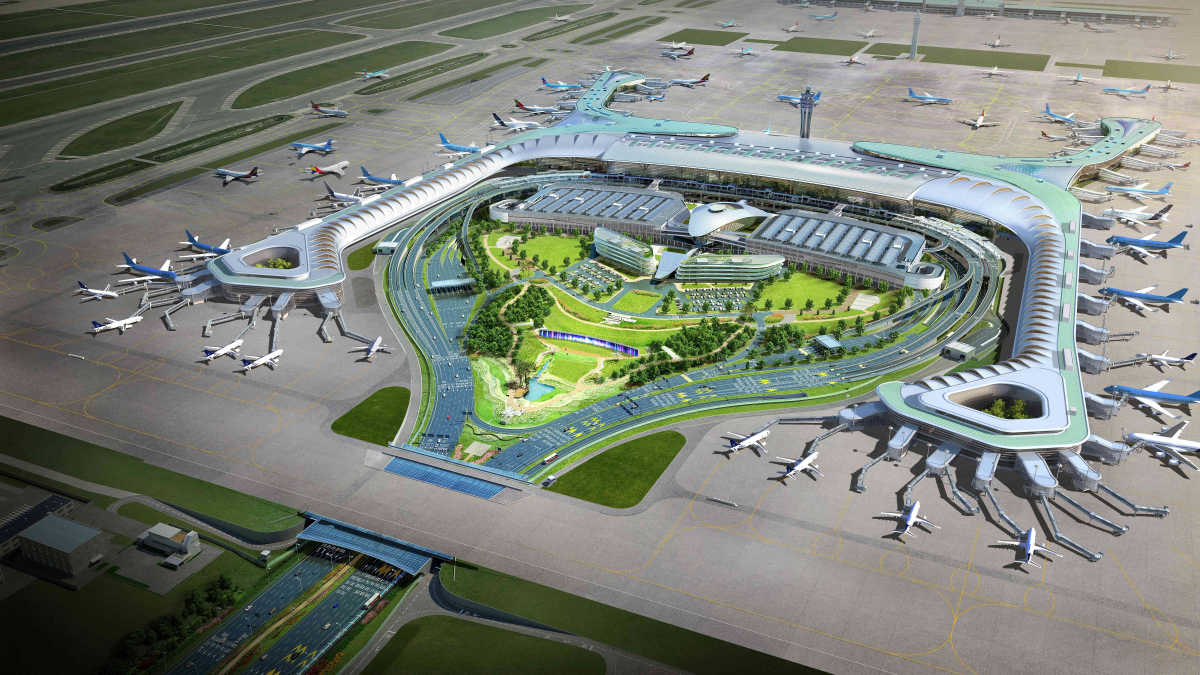 ▲인천공항 제2교통센터 단기주차장 태양광 조감도 (자료 인천국제공항공사)