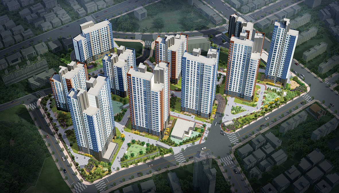 ▲‘부평 두산 위브 더파크’ 아파트 조감도.(자료 제공=두산건설)
