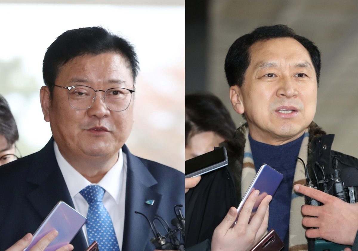 ▲임동호 전 더불어민주당 최고위원(왼쪽)과 김기현 전 울산시장. (뉴시스)