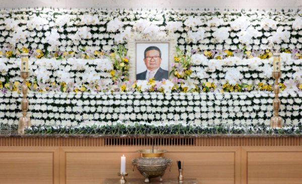 ▲서울 한 장례식장에 마련된 고 구자경 LG그룹 명예회장 빈소. (사진제공=LG그룹)