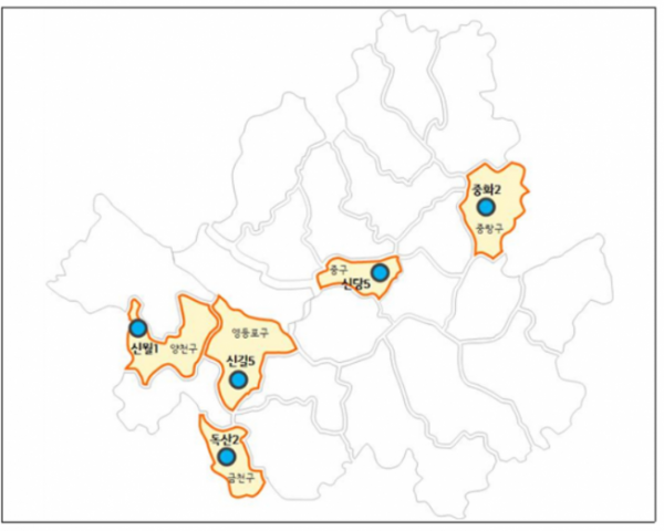 ▲2019년 하반기 희망지사업 선정지역 위치도. (출처=서울시)