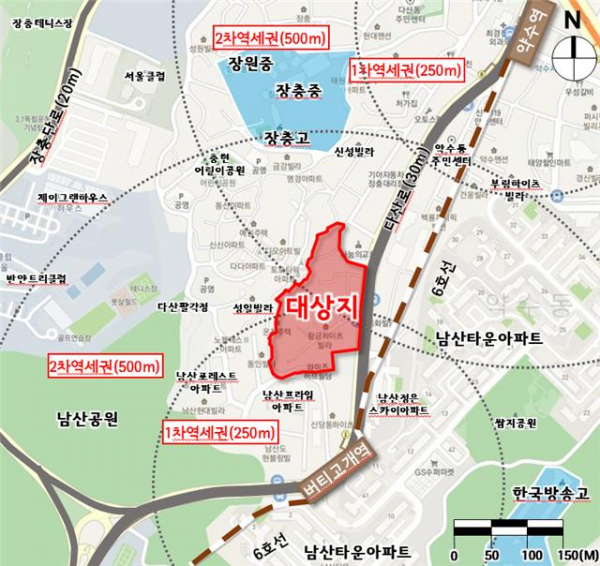 ▲중구 신당동 432-1008번지 일대 위치도 (서울시)