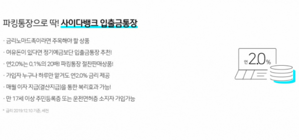 ▲'사이다뱅크금리' (사진=사이다뱅크 홈페이지)