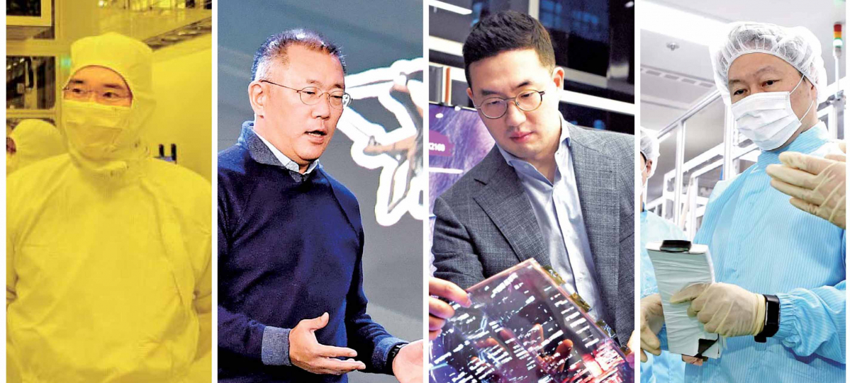 ▲왼쪽 사진부터 이재용 삼성전자 부회장, 정의선 현대차그룹 수석부회장, 구광모 LG 회장, 최태원 SK 회장.