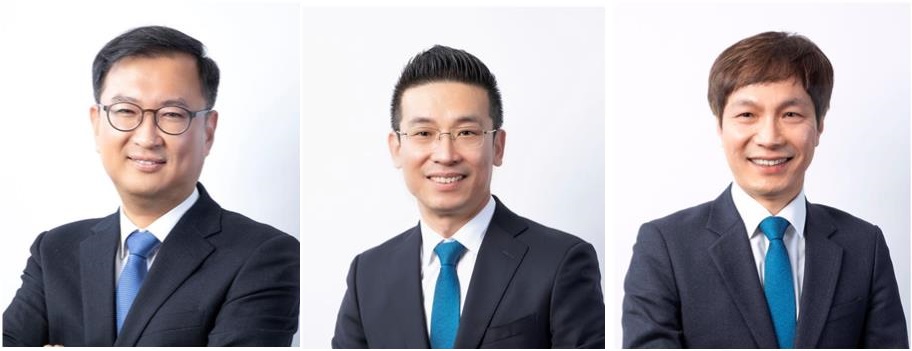 ▲지창건 부사장(왼쪽부터), 전동욱 상무, 이창열 상무. (사진제공=한컴그룹)