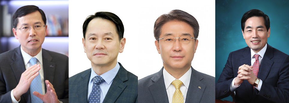 ▲(왼쪽부터) 신한카드 임영진, 삼성카드 원기찬, KB국민카드 이동철, 롯데카드 김창권 사장