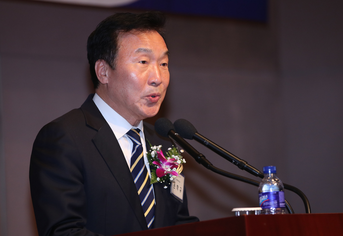 ▲바른미래당 손학규 대표가 3일 오전 서울 중구 프레스센터에서 열린 2020년 의료계 신년하례회에서 축사를 하고 있다.  (연합뉴스)