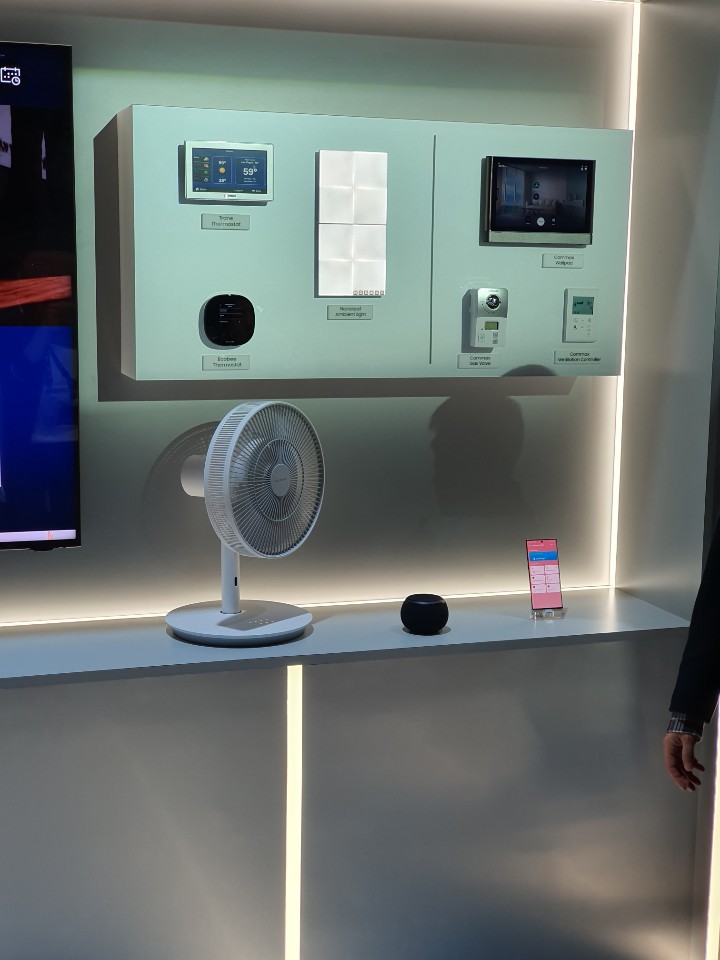 ▲올 초 열린 CES 2020 삼성전자 전시장에 있던 '갤럭시홈 미니' (사진=송영록 기자 syr@)