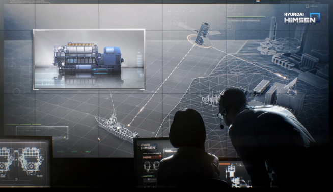 ▲현대중공업 직원들이 디지털관제센터에서 힘센엔진 운전을 모니터링하고 있다. 사진제공 현대중공업