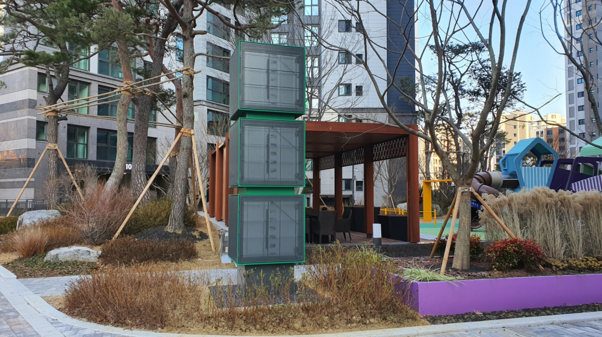 ▲실외 미세먼지 저감설비 모습.  (자료제공=삼성물산)