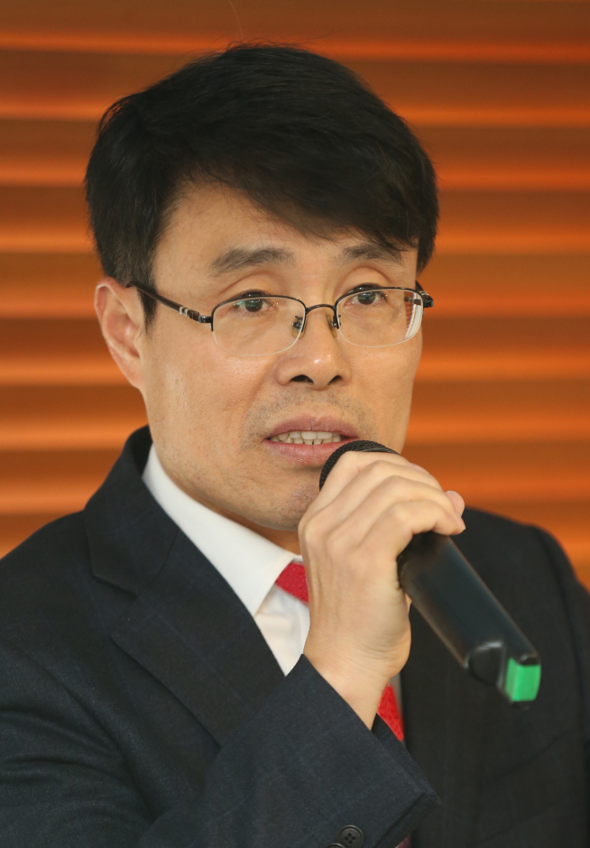 ▲임재준 유가증권시장본부장이 기자간담회에서 인사말을 하고 있다(사진제공=한국거래소)