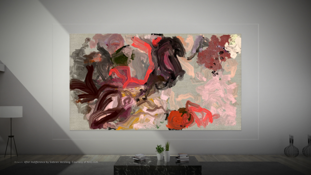 ▲마이크로 LED 기반 디스플레이 더 월에 '매직 스크린' 기능을 활용해 디지털 아트 콘텐츠를 띄운 사진 (사진제공=삼성전자)