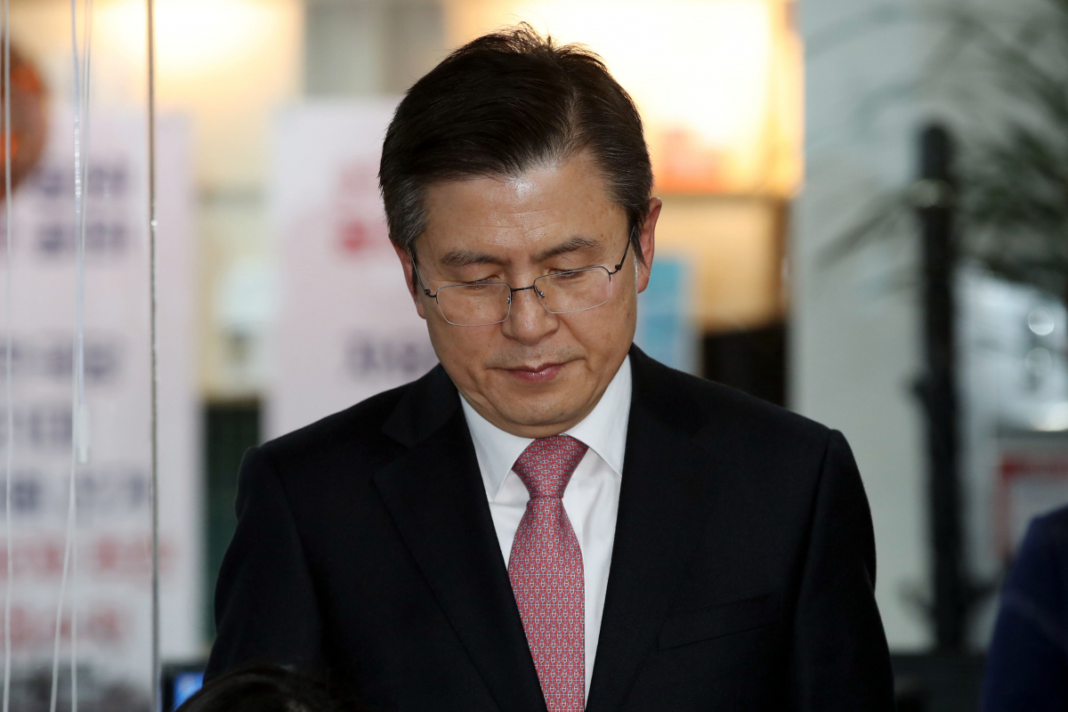 ▲자유한국당 황교안 대표가 7일 오후 서울 영등포 한국당 중앙당사에서 4·15 총선 서울 종로 출마 선언 기자회견에 앞서 잠시 생각에 잠겨있다.  (연합뉴스)