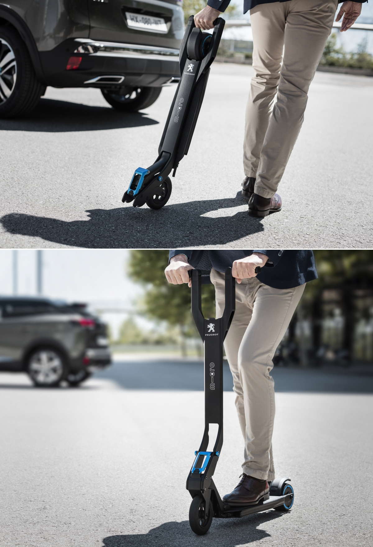 ▲푸조는 "자동차는 전동 스쿠터든 무조건 예뻐야 한다"고 주장한다. 타고 다닐 때보다 들고 다닐 때 오히려 멋져 보이는 푸조 전동 스쿠터 '엠-크로' (출처=인터미디어푸조)