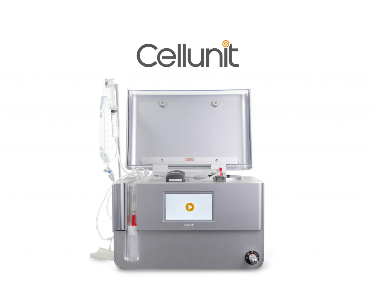 ▲ 자체 개발한 기질혈관분획 자동추출기기 ‘셀유닛’ (시지바이오)