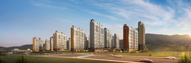 ▲반도건설이 올해 창원시에 공급할 '성산 반도유보라 아이비파크' 아파트 투시도. (반도건설)