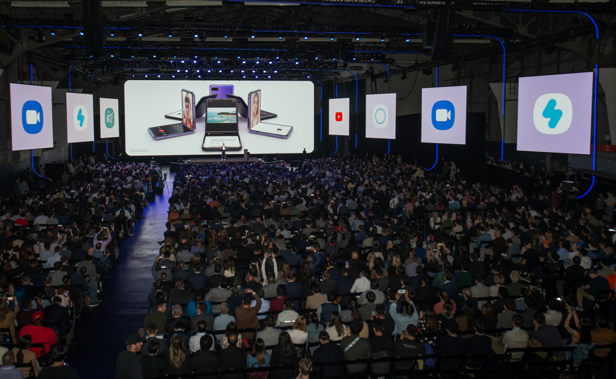 ▲11일(현지시간) 미국 샌프란시스코에서 진행된 '삼성 갤럭시 언팩 2020' 현장 모습. (사진제공=삼성전자)