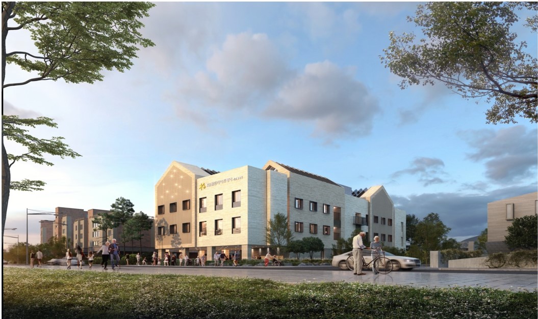 ▲웰크론한텍이 건설 예정인 'KB골든라이프케어 서초요양시설' 완공 조감도 (사진제공=웰크론)