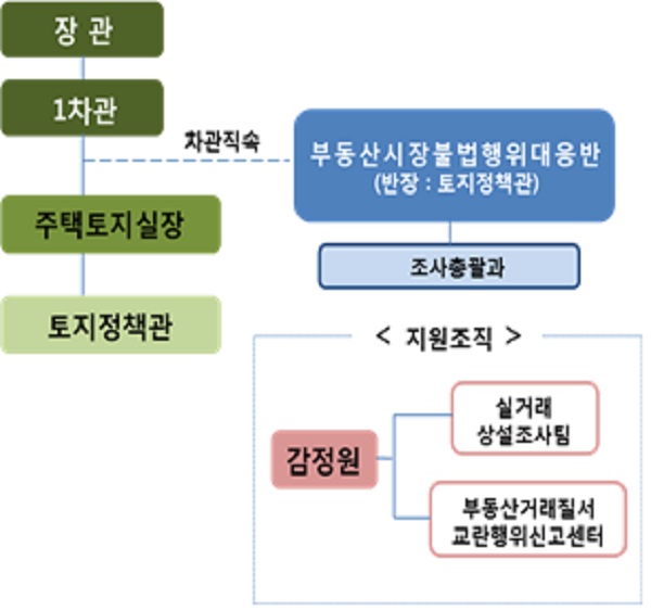 ▲부동산시장불법행위대응반 조직도.  (국토교통부 )