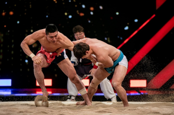 ▲‘씨름의 희열’ 박정우VS황재원(사진제공=KBS 2TV)