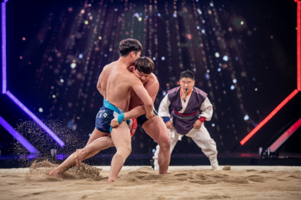 ▲‘씨름의 희열’ 김기수 VS 김태하(사진제공=KBS 2TV)